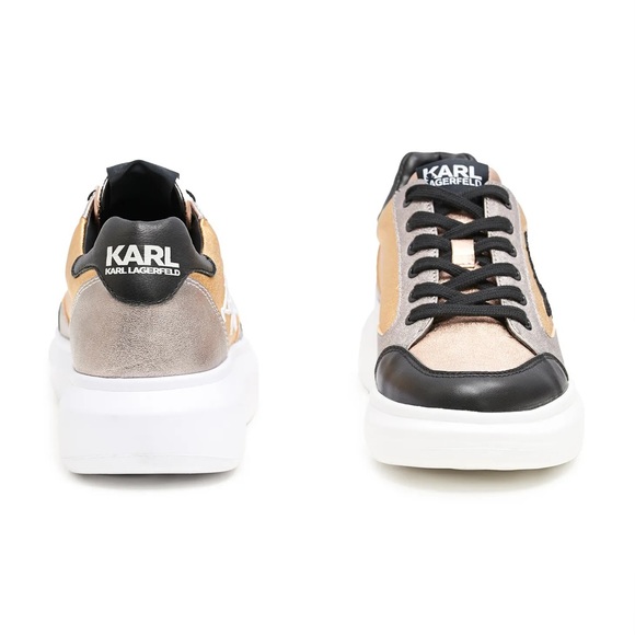 Karl Lagerfeld Paris MARGAUX SHEEP SUEDE/ VEGAN LEATHER Platform SNEAKER - Picture 5 of 7